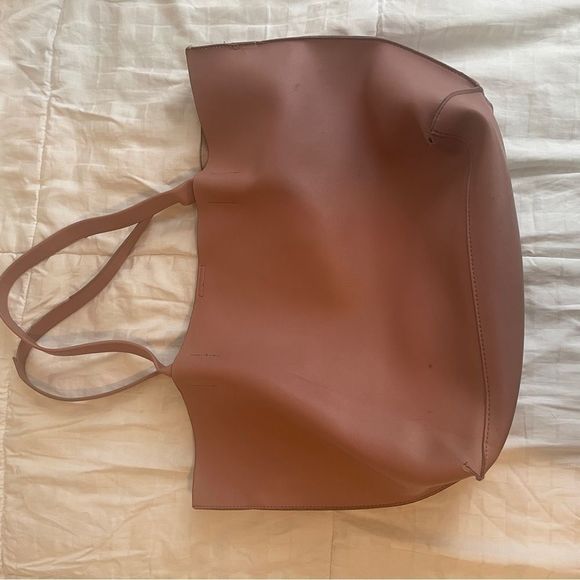 CoLab Large dusty pink vegan leather tote bag /‎ shoulder bag - Picture 9 of 15